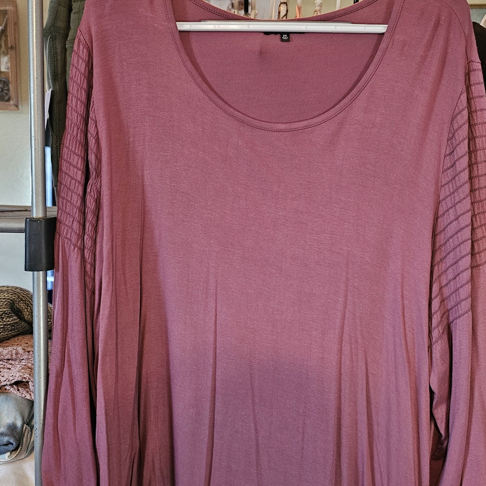 Hannah Dusty Rose Long Sleeve Blouse